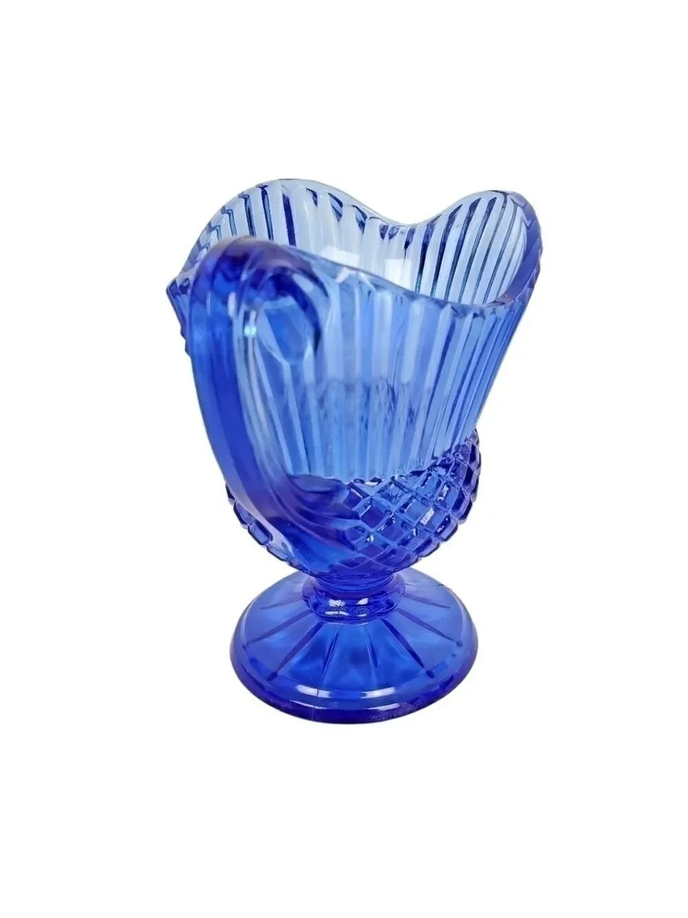 VTG cobalt Blue Fostoria Mt Vernon sauce pitcher